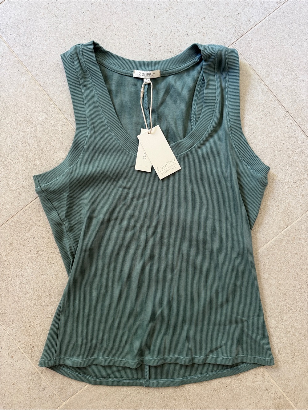 Z Supply Ribbed Tank Top in Teal
